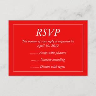 Red & White Event Reply, RSVP ou Cartes de réponse
