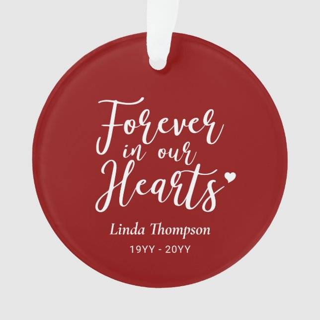 Red & White Forever in our Hearts Memorial Photo (devant)