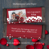Red White Hearts Custom Wedding Bar Wrapper