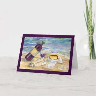 Red Wine Beach Party Note ou Cartes de voeux