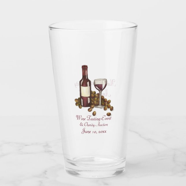 Red Wine Bottle Raisins Verre Dégustation Charité  (Devant)