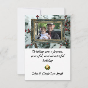Red Winter Berries Christmas Holiday Flat Card