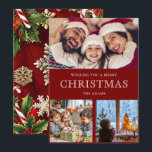 Red Winter Christmas Photo Collage Carte de vacanc<br><div class="desc">Célébrez la magie de la saison des Fêtes avec nos cartes d'invitation de Noël personnalisées! Que vous soyez l’hôte d’un dîner de vacances élégant, d’une réunion de famille amusante ou d’une fête de Noël confortable, nos invitations magnifiquement conçues sont la meilleure façon de répandre la joie festive. Vous aurez le...</div>
