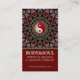 Red Yin Yang Cartes de visite du Nouvel Âge de l'E