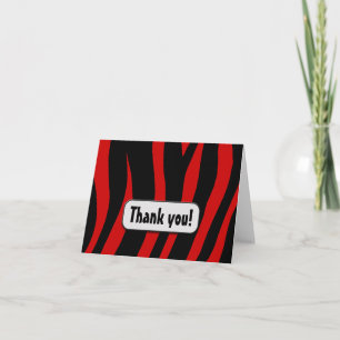 Red Zebra Imprimer "Merci"! carte de note