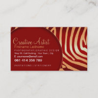 Red Zebra Super Stylish avec Cartes de visite de l