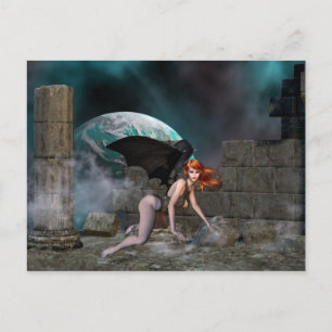 Redhead Vampress 1 - Carte postale Imaginaire/Vamp