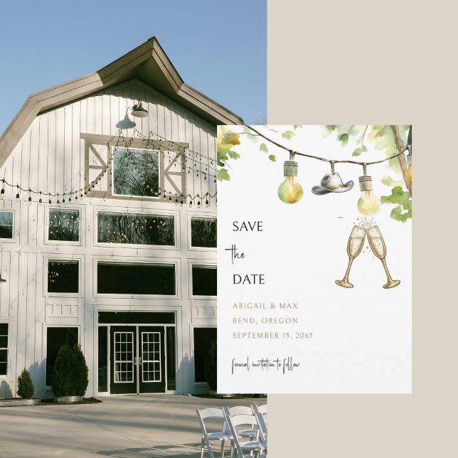 Redneck Wedding Cowboy Hat Save the Date (Créateur téléchargé)