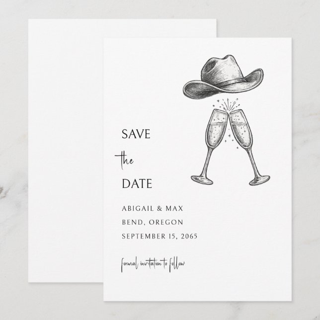Redneck Wedding Save the Date (Devant / Derrière)