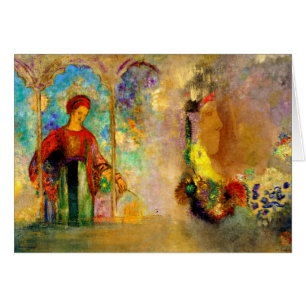 Redon - Arcade gothique, Femme Rassembler Fleurs