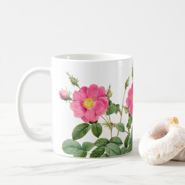 Redoute Mug de café Rose rose sauvage (Avec donut)