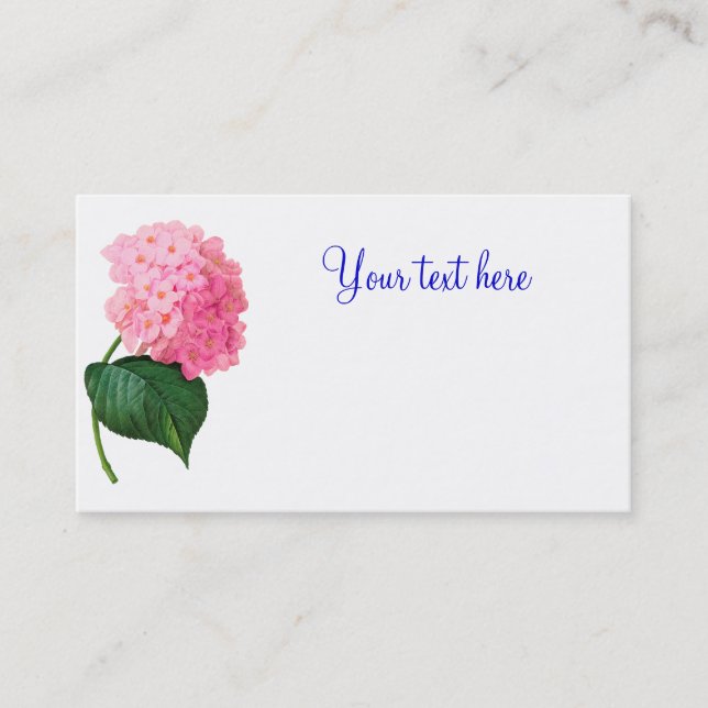 Redoute Pink Hydrangea Cartes de visite (Devant)