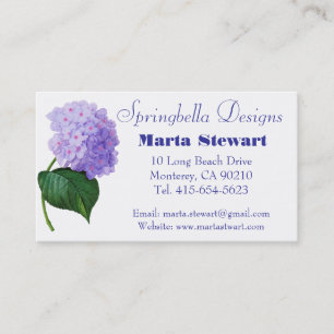 Redoute Purple Hydrangea Cartes de visite personna