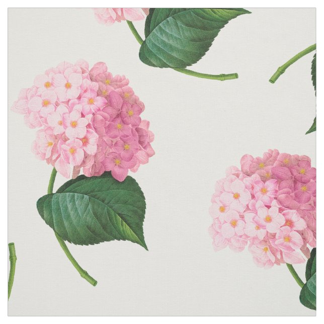 Redoute Tissu de coton peint rose Hydrangeas (Échantillon)