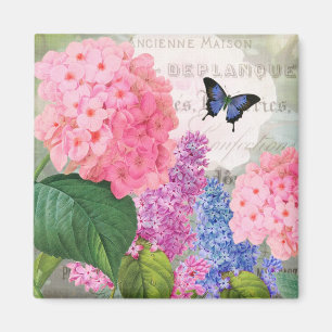 Redoute Vintage Français Floral Aimant Carré de 2
