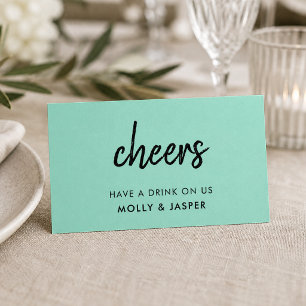 Réduction Bon de Boisson Carte Jeton de Fête Vert Turquois