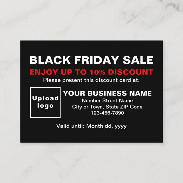 Réduction Business Black Vendredi Vente sur carte de réducti (Devant)