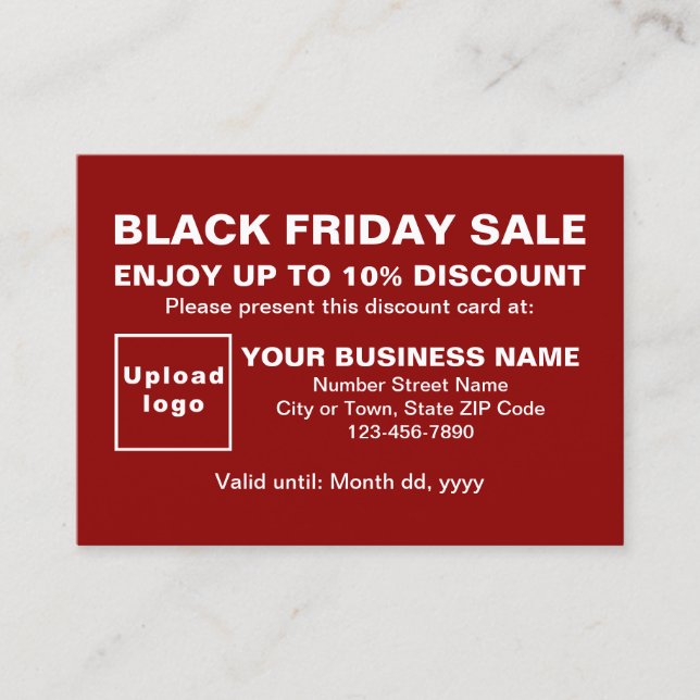 Réduction Business Black Vendredi Vente sur carte de réducti (Devant)