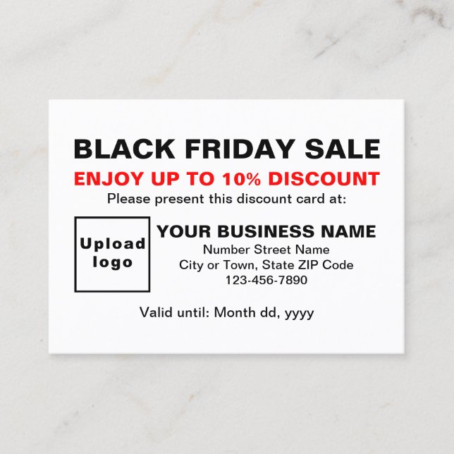 Réduction Business Black Vendredi Vente sur carte de réducti (Devant)