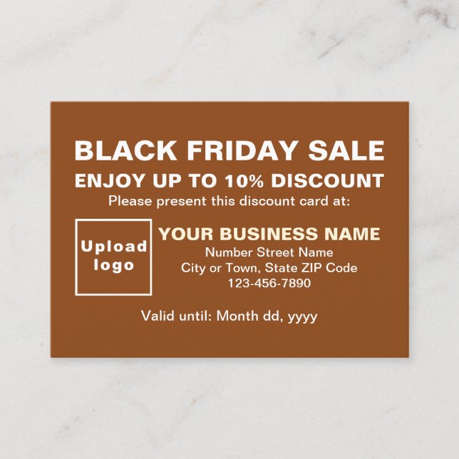 Réduction Business Black Vendredi Vente sur carte de réducti (Devant)