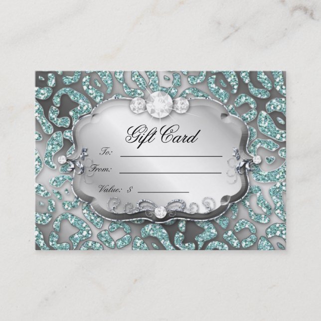 Réduction Carte cadeau de salon Bijoux Leopard Turquoise Spa (Devant)