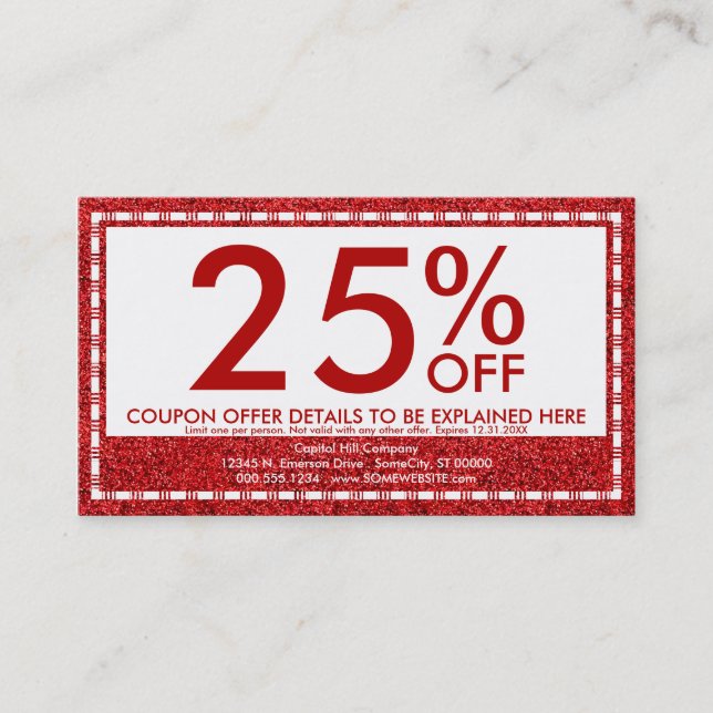 Réduction carte de bon de parties scintillantes d'emo (Devant)