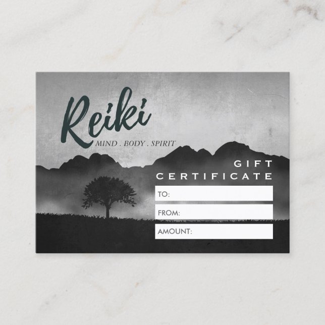 Réduction Carte de certificat-cadeau Reiki Master Yoga Instr (Devant)