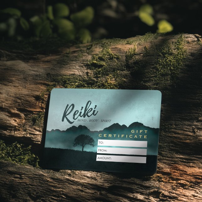 Réduction Carte de certificat-cadeau Reiki Master Yoga Instr (Créateur téléchargé)