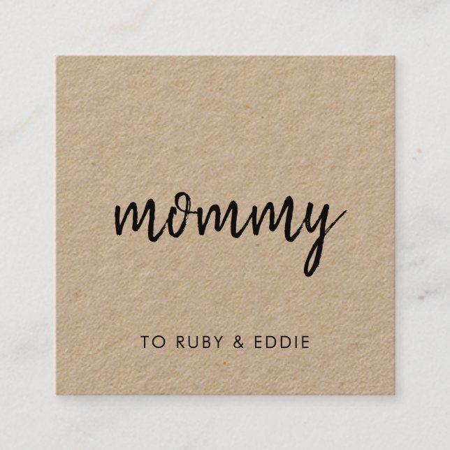 Réduction Carte de contact maman | Carte d'appel Kraft Rusti (Devant)