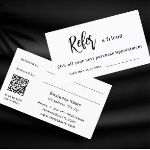 Réduction Carte de référence professionnelle de code qr blan