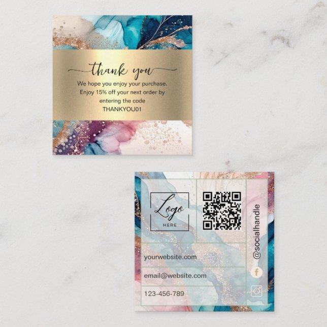 Réduction Carte de remerciement à insérer pour commande avec (Devant / Derrière)