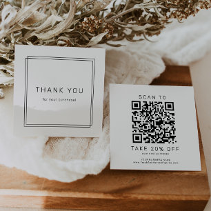 Réduction Carte de remerciement de code QR d'entreprise mini