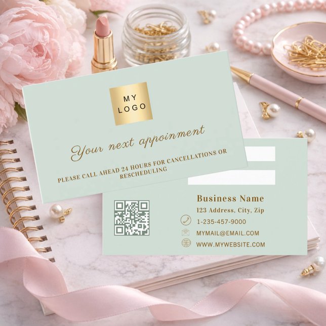 Réduction Carte de rendez-vous de logo d'entreprise QR vert  (Créateur téléchargé)