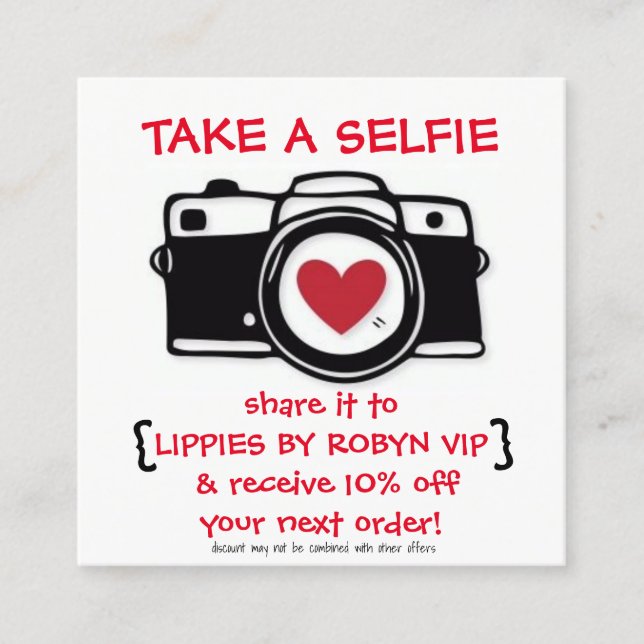 Réduction Carte de Selfie de remise - carte photo - remises (Devant)