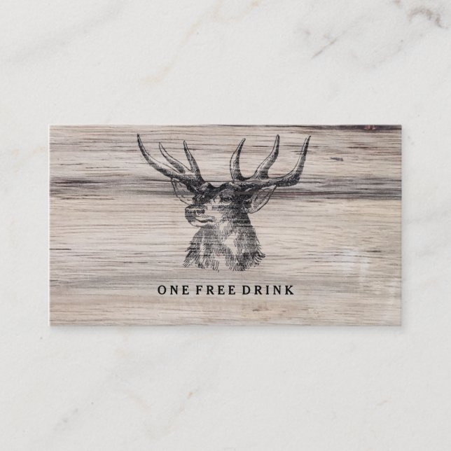Réduction Carte rustique de boissons de mariage de cerfs (Devant)