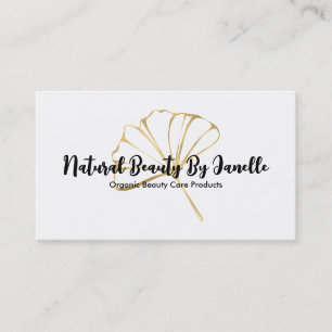 Réduction Elégant Blanc w Faux Gold Foil Carte de visite