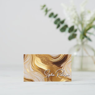 Réduction Elégante Carte de visite de marbre et d'or Faux