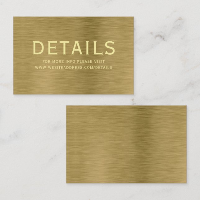 Réduction Faux Gold Metal Texture Détails Carte de boîtier (Devant / Derrière)