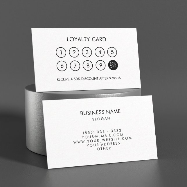 Réduction minimaliste de fidélité moderne et éléga (Minimalist Modern Elegant Loyalty Discount Card)