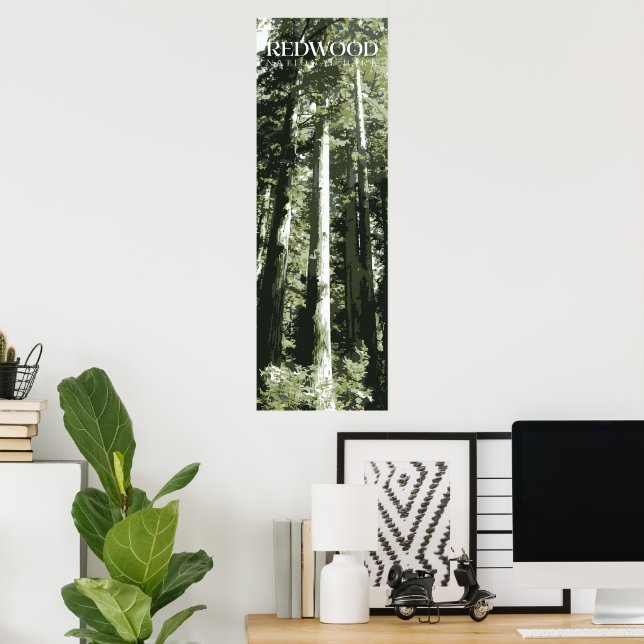Redwood Print, Poster du parc national, 12x36" (Bureau à domicile)