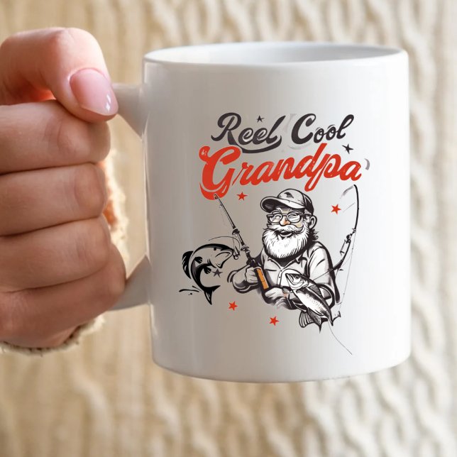 Reel Cool grand-pa Pêche tasse graphique (Créateur téléchargé)