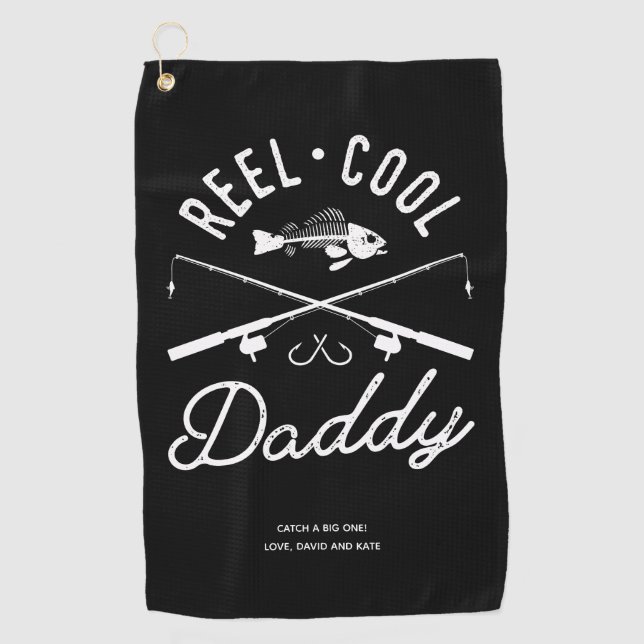 Reel Cool papa serviette de pêche personnalisée (Devant)
