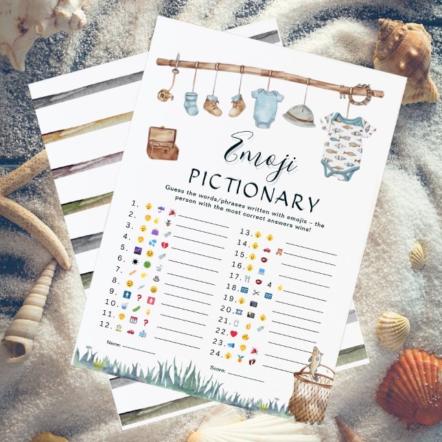Reel Fun Fishing Baby shower Emoji Pictionary Jeu (Créateur téléchargé)