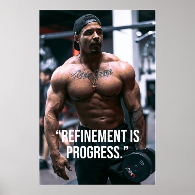 Refinement Is Progress Fitness Quote Poster (Devant)
