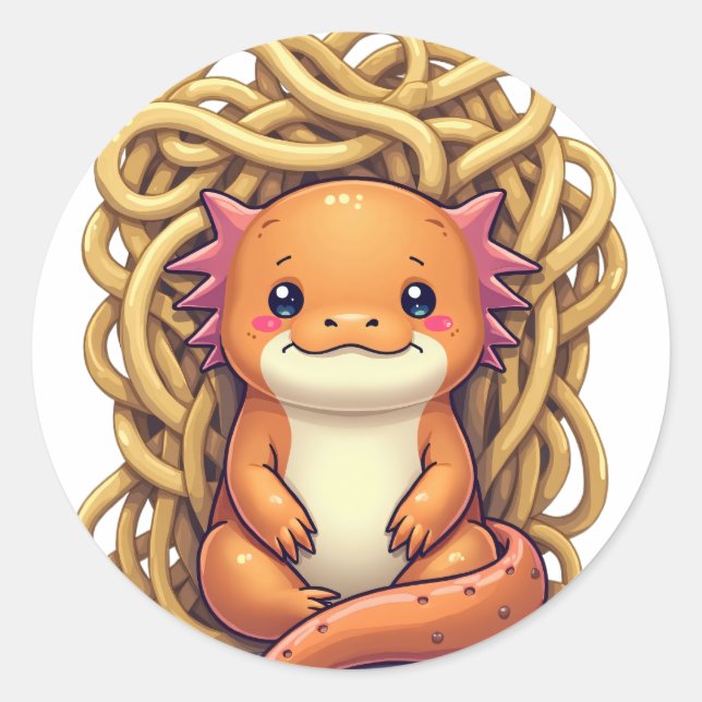 Réfléchir à ceci Introverti Axolotl Autocollant Dr (Devant)