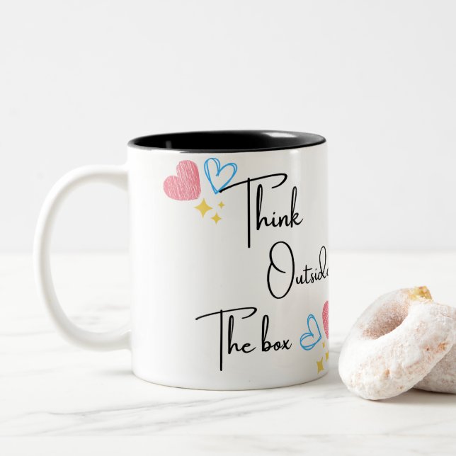 Réfléchissez à l'extérieur de la boîte - Mug d'ins (Avec donut)