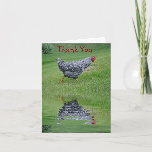 Reflet de la Carte de remerciements de poulet (Devant)