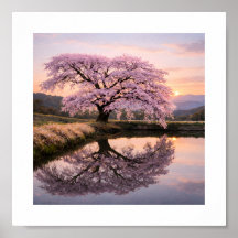 Reflet Éternel de Cerisiers en Fleur – Impression