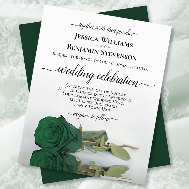 Refléter Emerald Rose BUDGET Invitation de mariage (Créateur téléchargé)