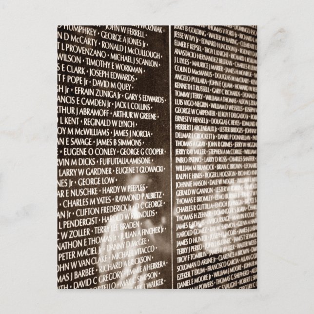 Réflexion de carte postale Mur commémoratif des vé (Devant)